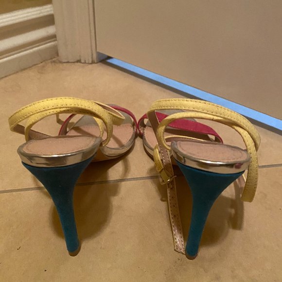 Ankle Wrap Multicolored Heels - Picture 3 of 4